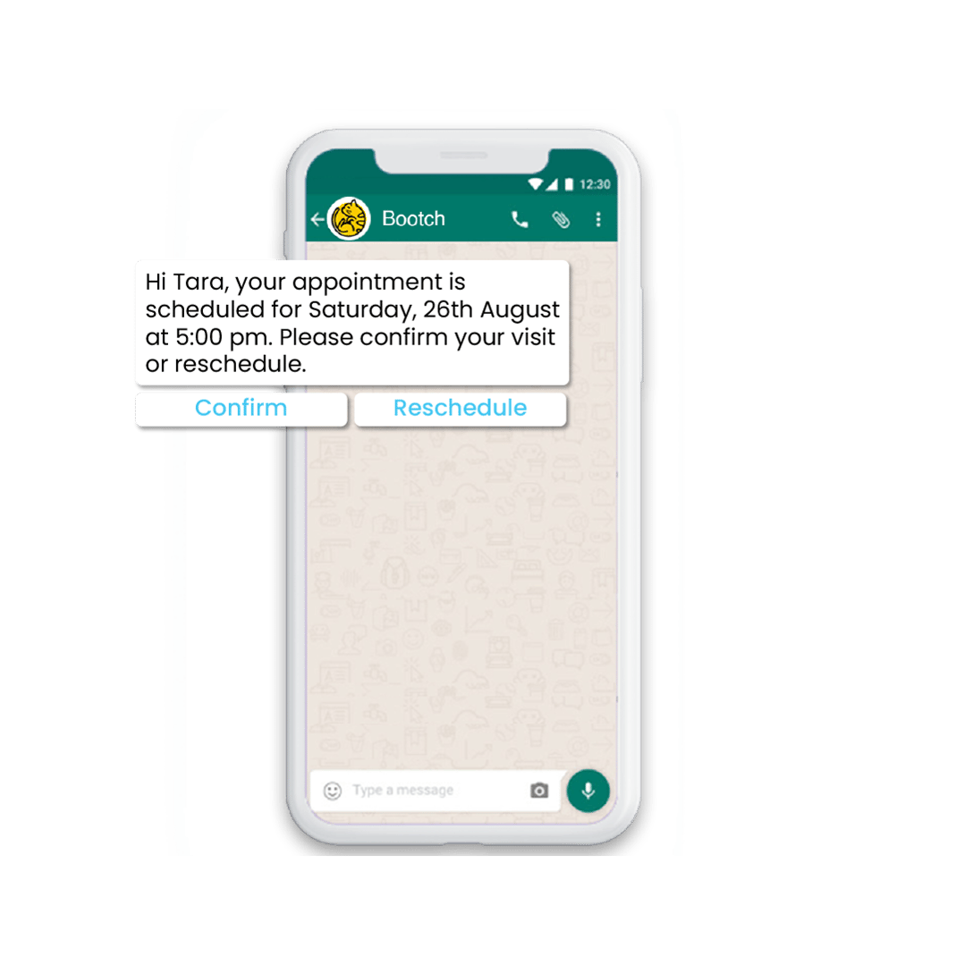 Appointment alerts on WhatsApp