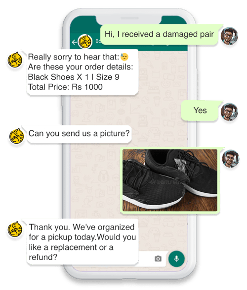 customer support on WhatsApp