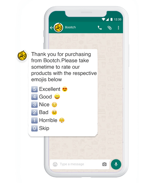 Customer feedback on WhatsApp