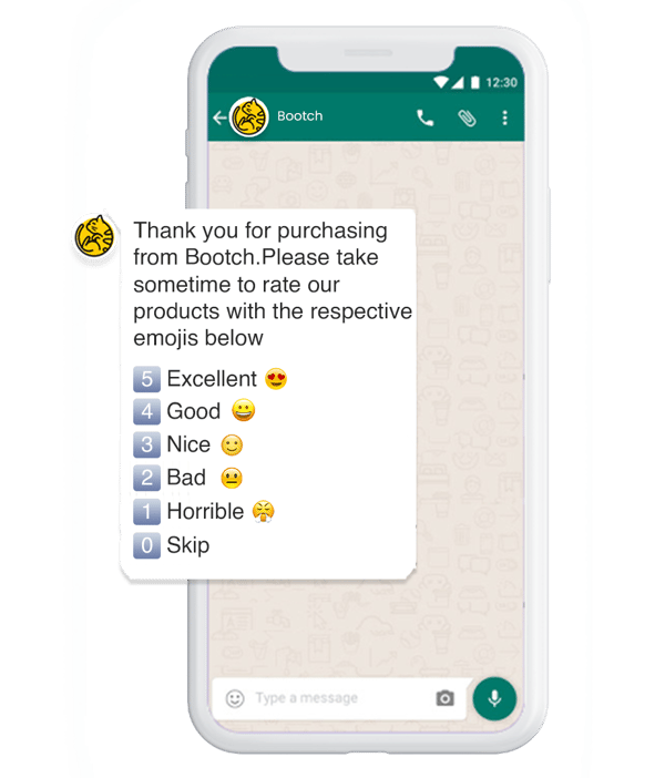 customer feedback on WhatsApp