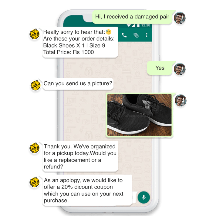 Post-sales support on WhatsApp