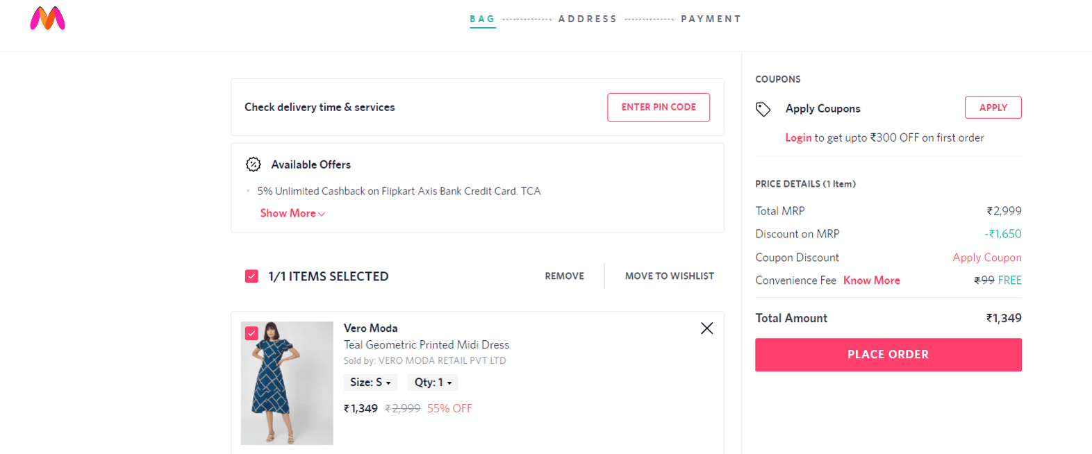 Myntra checkout